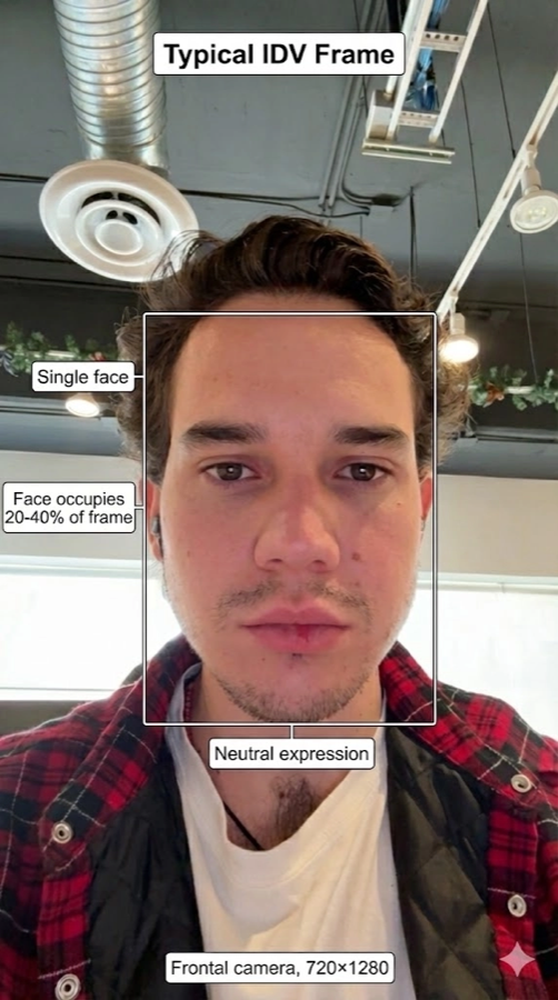 Typical IDV capture frame with annotations